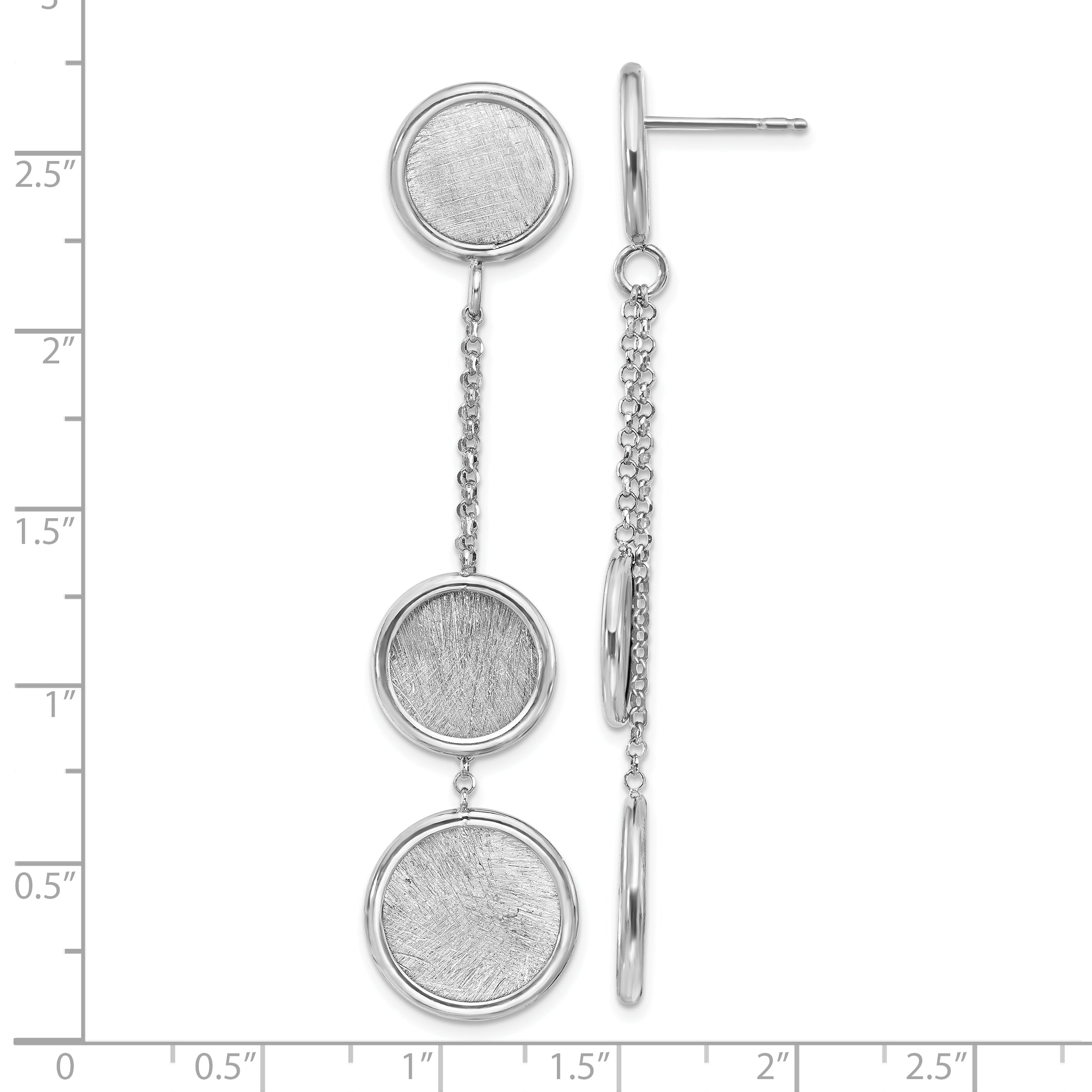 Sterling Silver Rh-plated Radiant Essence Polished/Scratch Earring
