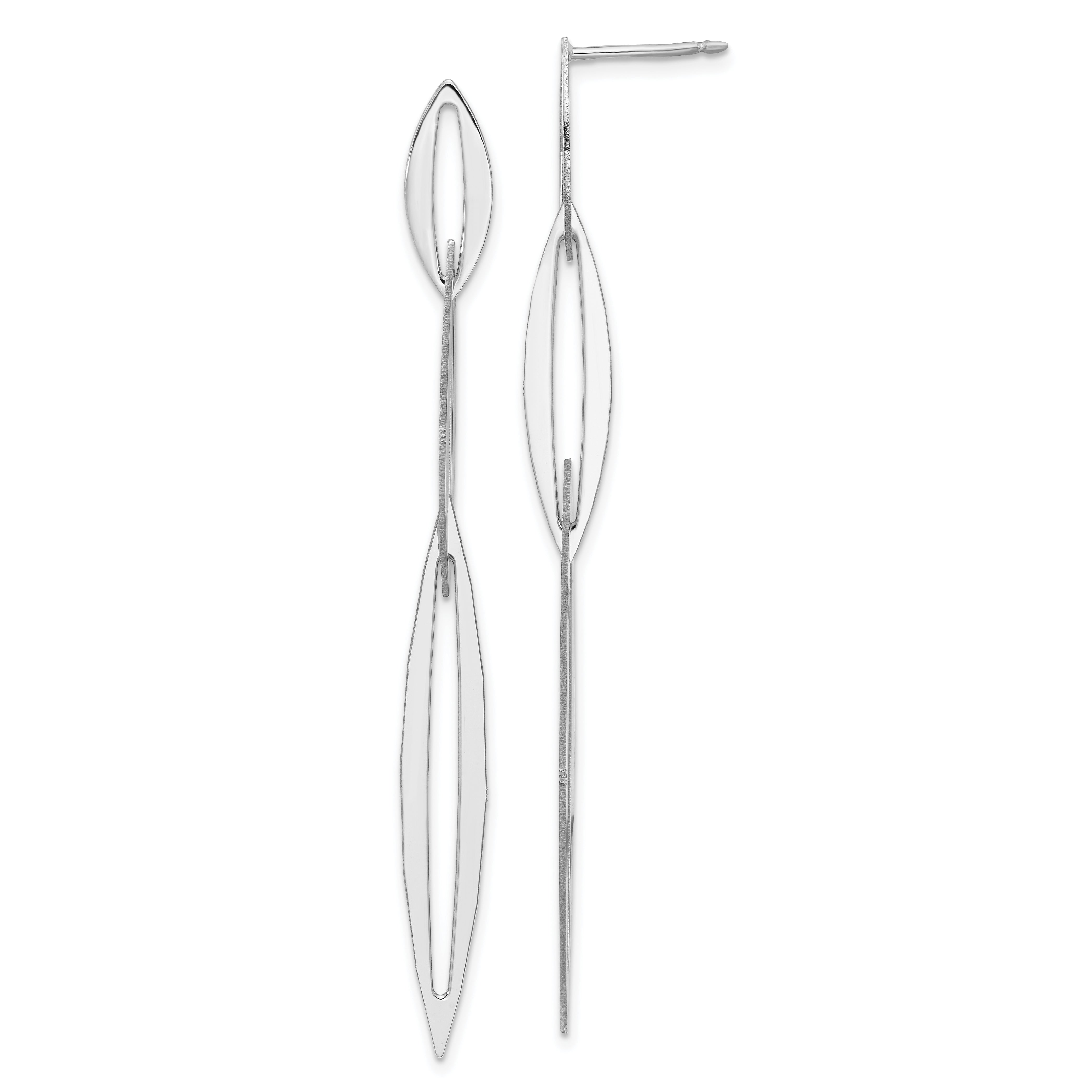 Sterling Silver Rhodium-plated Polished Post Dangle Earrings Main image