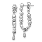 Sterling Silver RH-plated Ball Dangle Post Earrings
