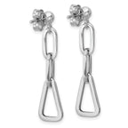 Sterling Silver RH-plate Geometric Link Dangle Post Earrings