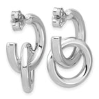 Sterling Silver RH-plated Polished Circle Drop Post Earrings