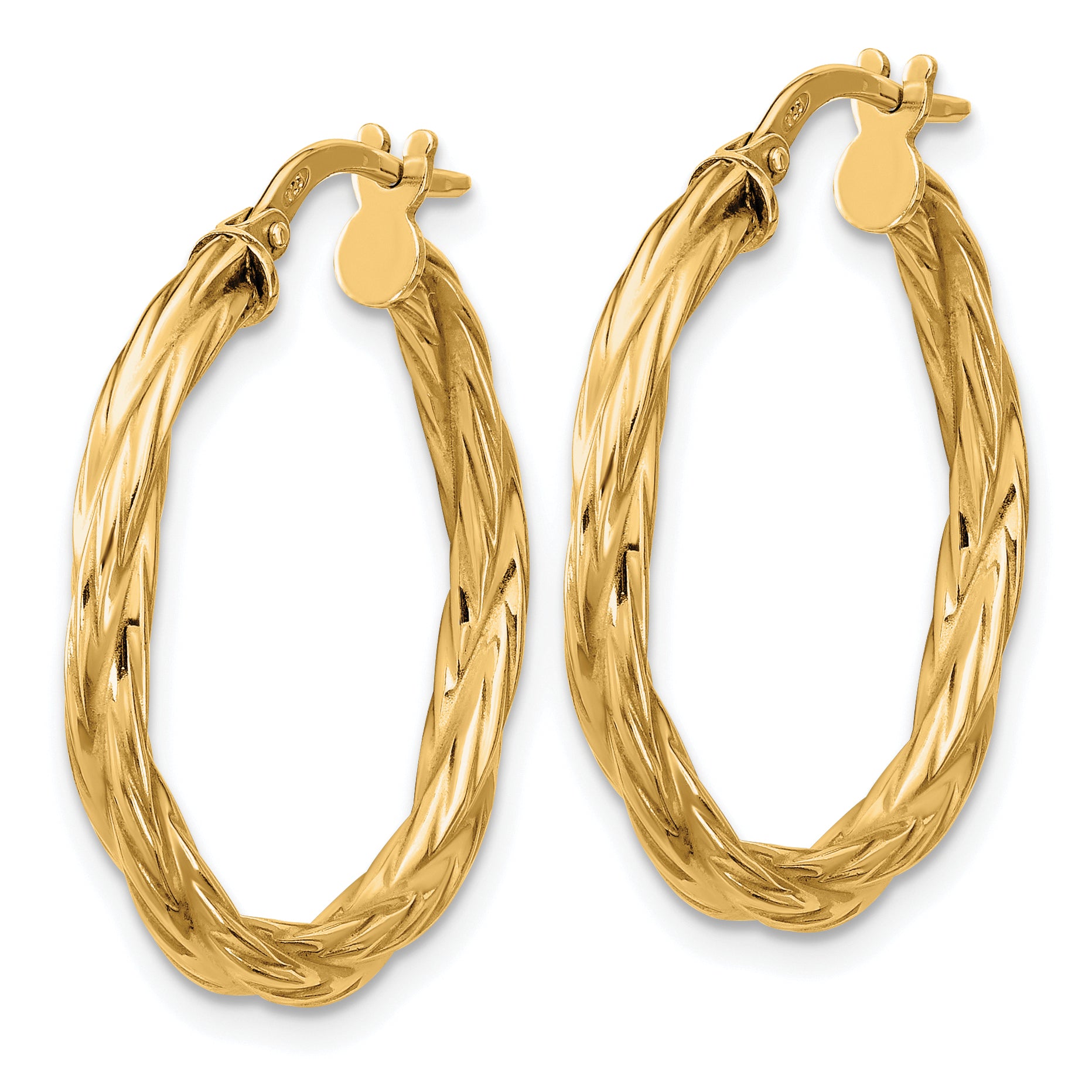 Sterling Silver Gold-plated Polished Twisted Hoop Earrings Secondary image