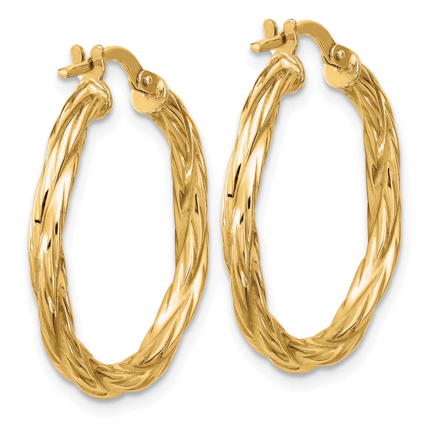 Sterling Silver Gold-plated Polished Twisted Hoop Earrings