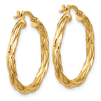Sterling Silver Gold-plated Polished Twisted Hoop Earrings