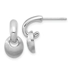 Sterling Silver RH-plat Polish/Brush Dangle Post Earrings