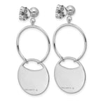 SS RH-plated Polished/Brushed Circles Dangle Post Earrings