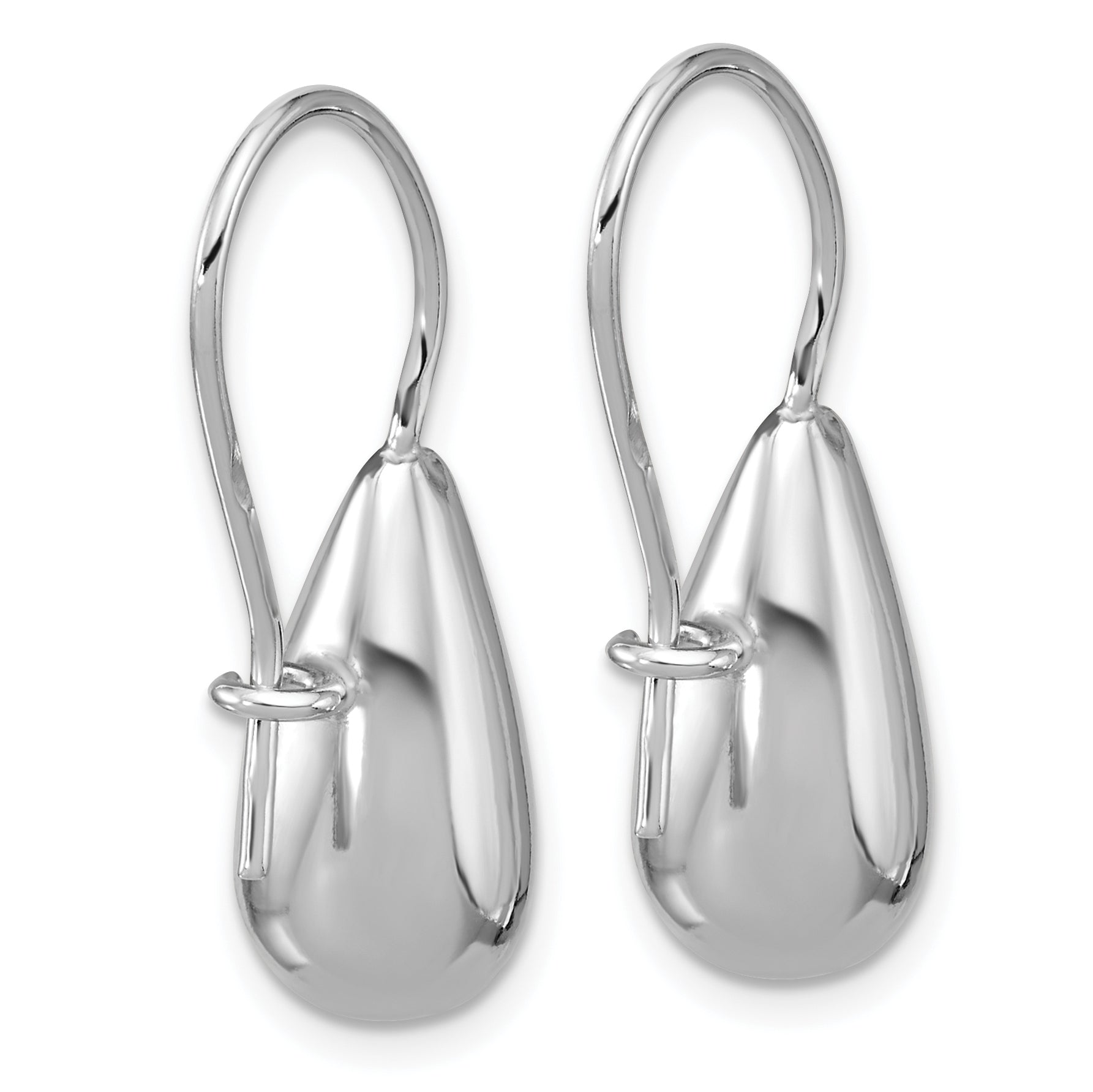 Leslie's' Sterling Silver RH-plated Polish Teardrop Dangle Earrings