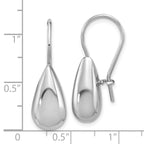 Leslie's' Sterling Silver RH-plated Polish Teardrop Dangle Earrings