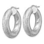Sterling Silver RH-plated Radiant Essence Hoop Earrings