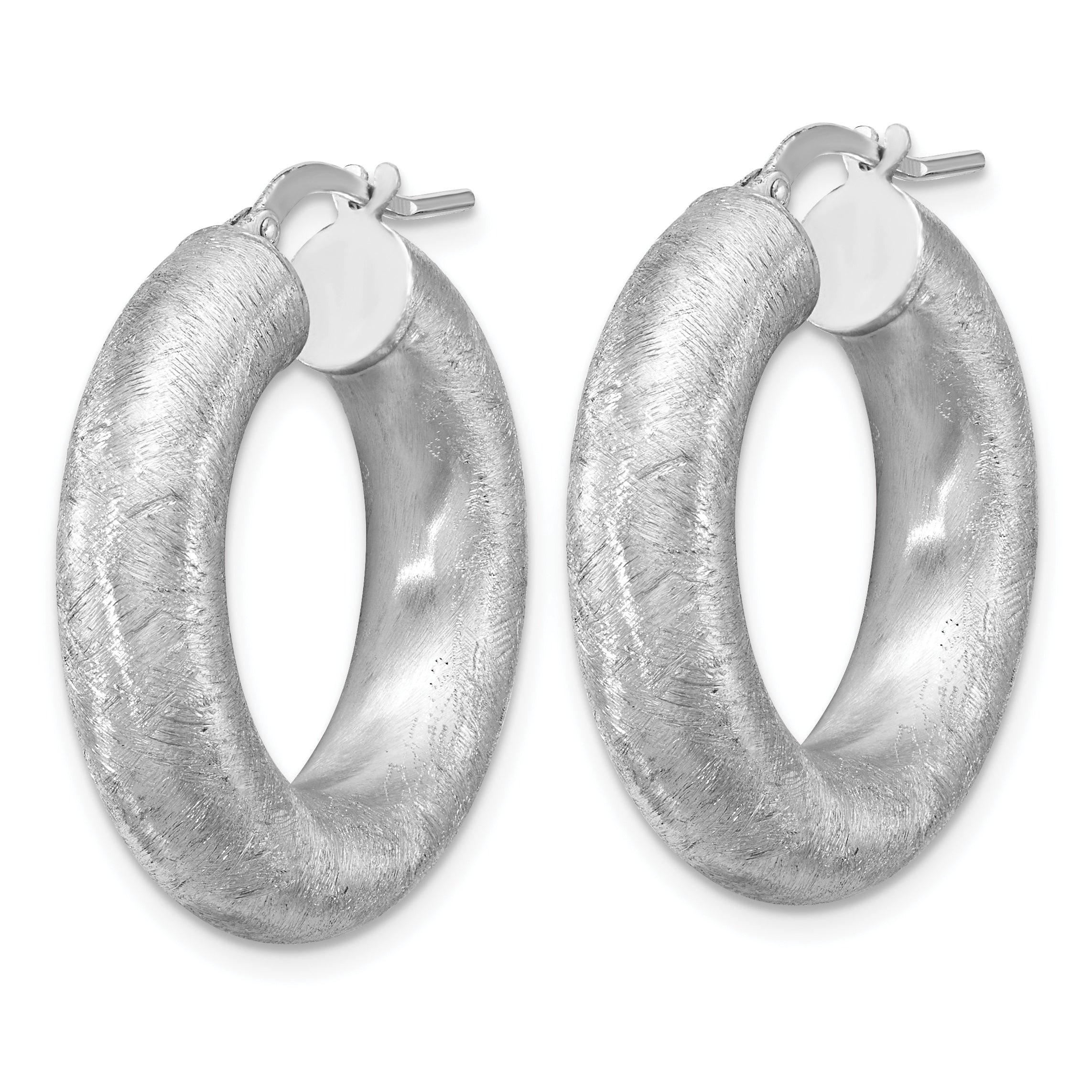 Sterling Silver RH-plated Radiant Essence Hoop Earrings
