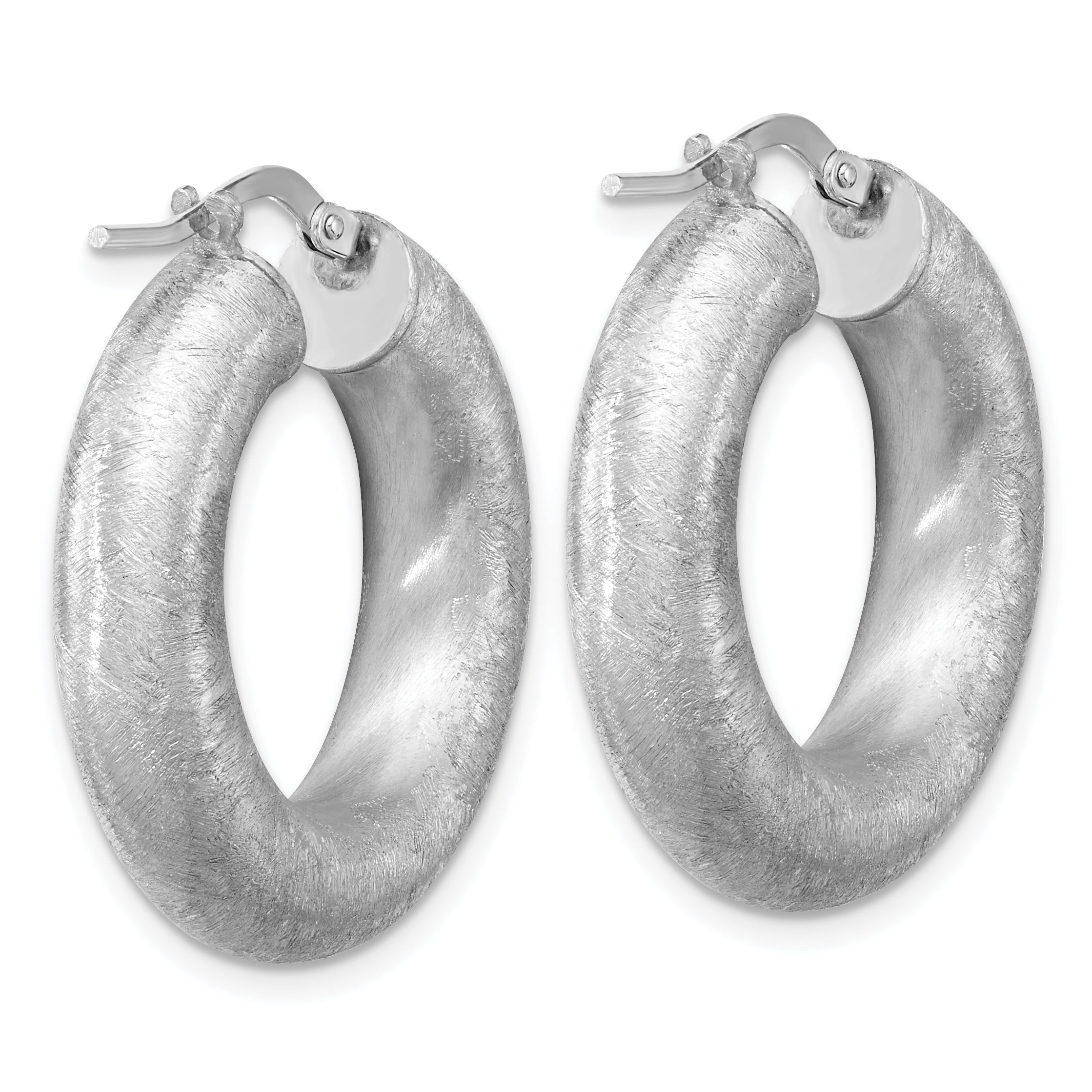 Sterling Silver RH-plated Radiant Essence Hoop Earrings