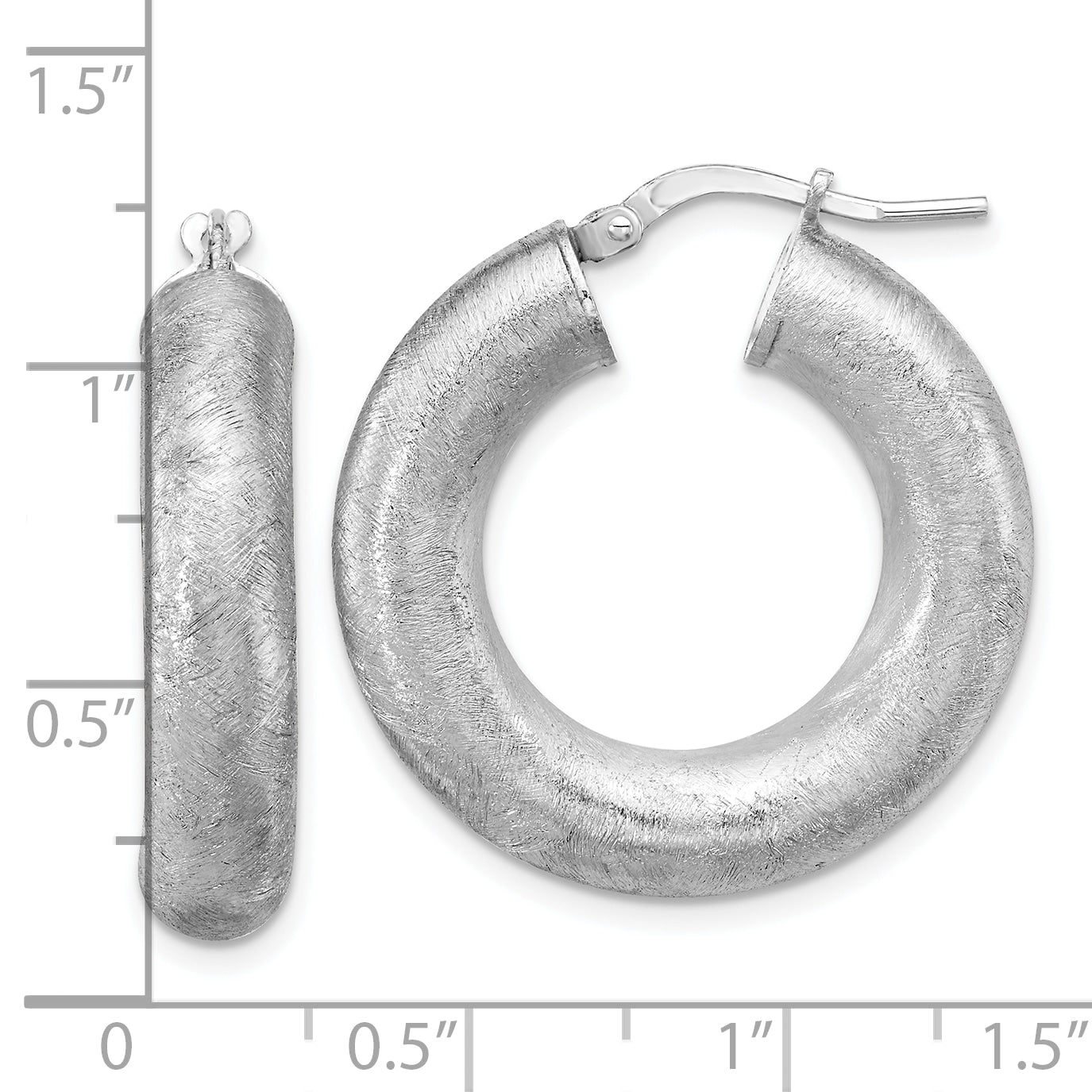 Sterling Silver RH-plated Radiant Essence Hoop Earrings