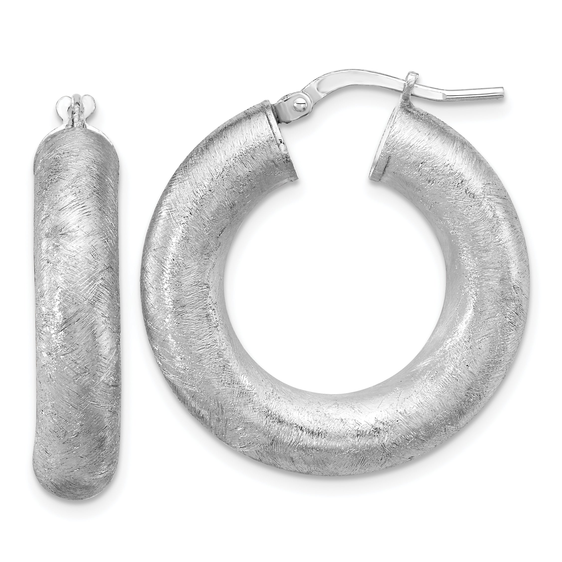 Sterling Silver RH-plated Radiant Essence Hoop Earrings Main image
