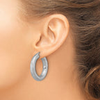Sterling Silver RH-plated Radiant Essence Hoop Earrings