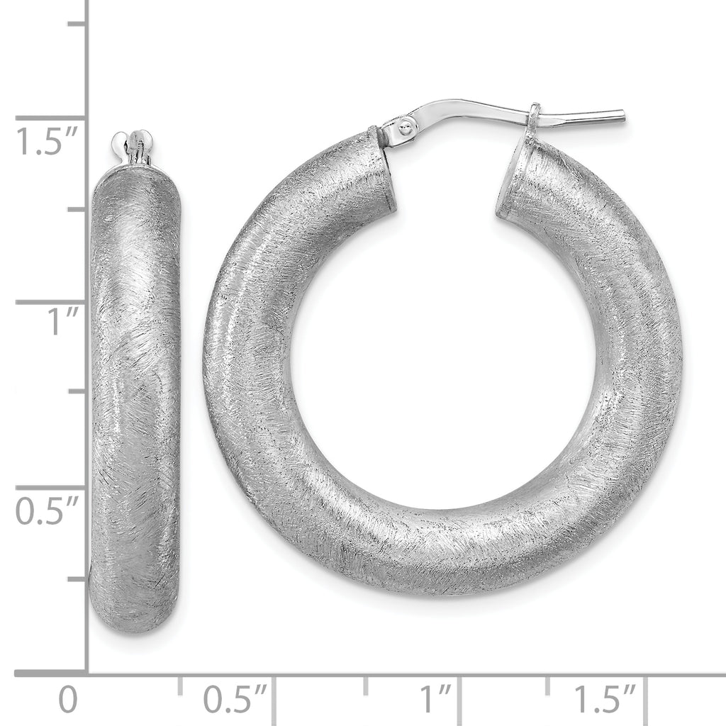 Sterling Silver RH-plated Radiant Essence Hoop Earrings