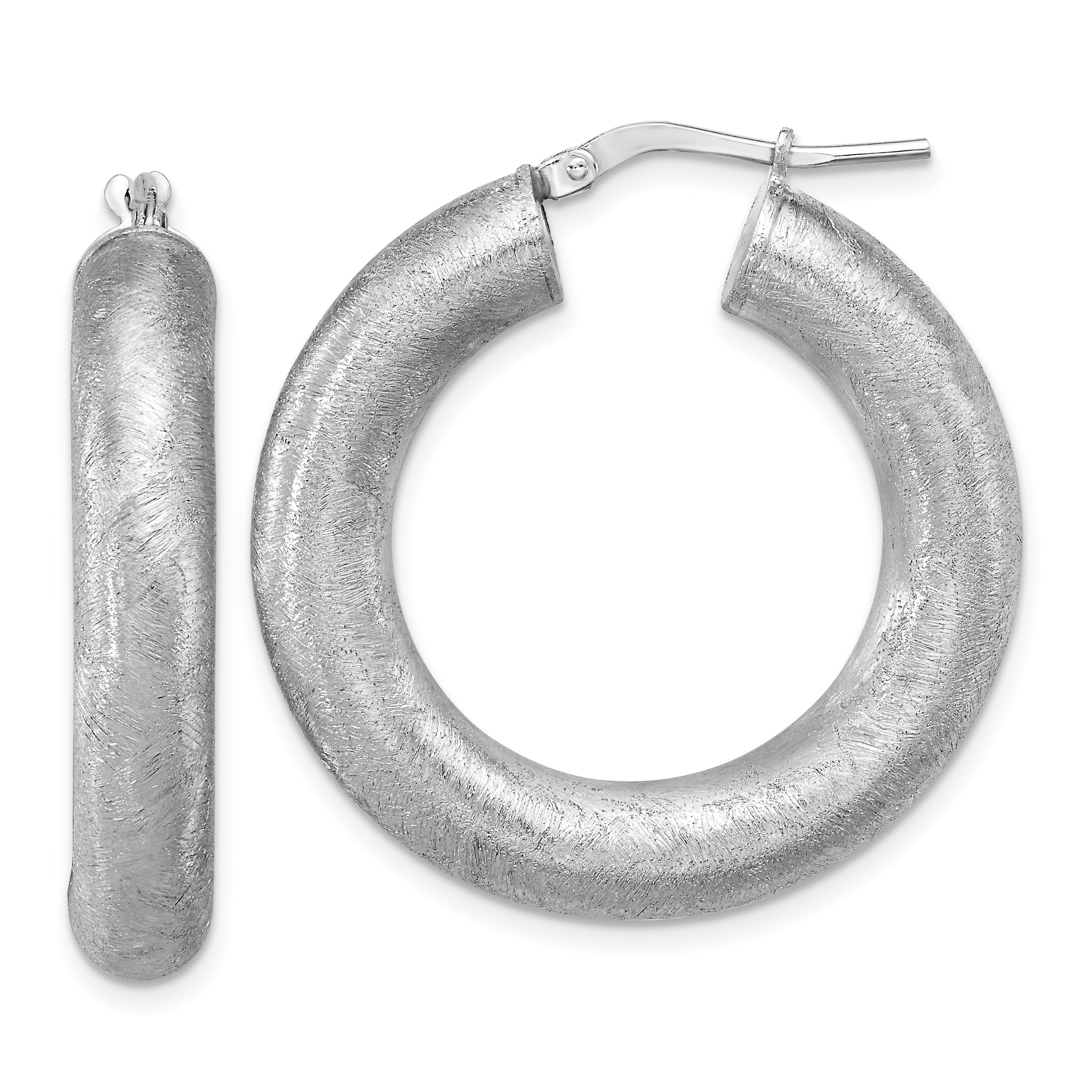 Sterling Silver RH-plated Radiant Essence Hoop Earrings