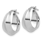 Sterling Silver RH-plated Polished Graduated Hoop Earrings