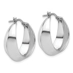 Sterling Silver RH-plated Polished Graduated Hoop Earrings
