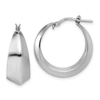 Sterling Silver RH-plated Polished Graduated Hoop Earrings