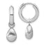 SS RH-plat Polish/Brushed Teardrop Huggie Hoop Earrings