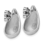 Sterling Silver RH-plated Polished Puff Teardrop Post Earrings