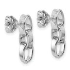 Sterling Silver RH-plated Polished 3-Link Dangle Post Earrings