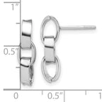 Sterling Silver RH-plated Polished 3-Link Dangle Post Earrings