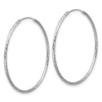 SS RH-plated Diamond-cut 1.25mm Endless Hoop Earrings