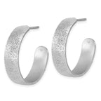 SS RH-plt Radiant Essence Textured 29mm Post J-Hoop Earrings