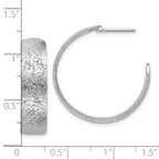 SS RH-plt Radiant Essence Textured 29mm Post J-Hoop Earrings