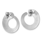 SS RH-plt Radiant Essence Textured Tapered Circle Post Earrings