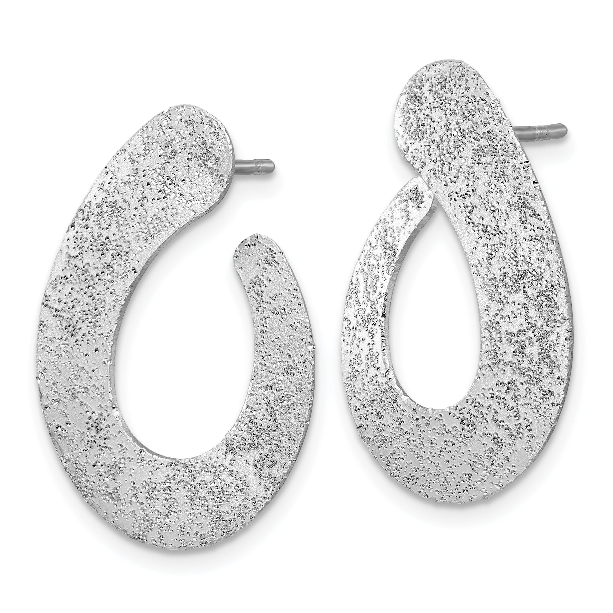 SS RH-plated Radiant Essence Textured Teardrop Post Earrings Secondary image