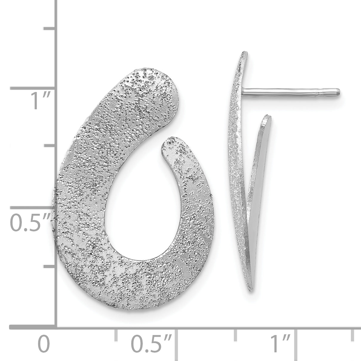 SS RH-plated Radiant Essence Textured Teardrop Post Earrings