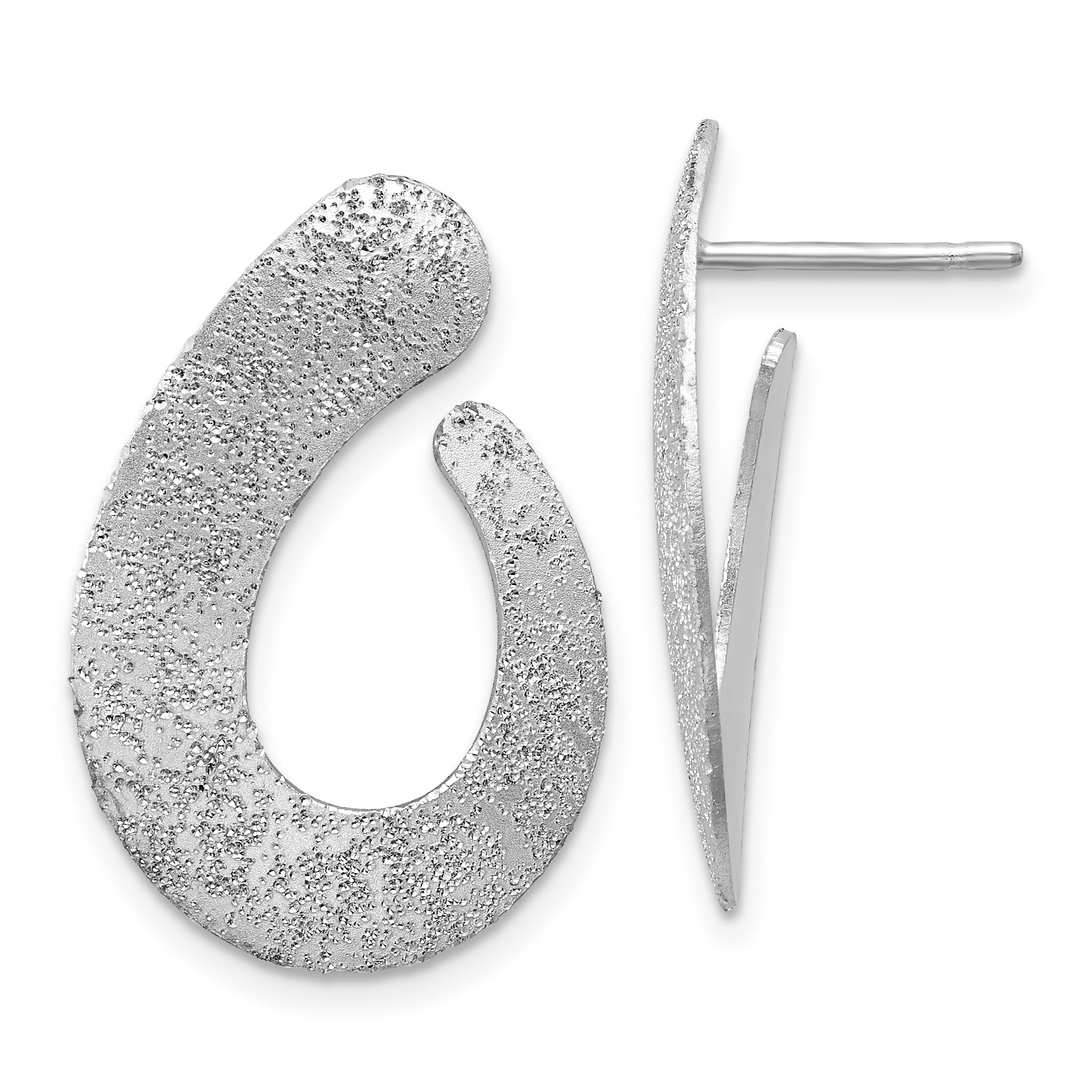 SS RH-plated Radiant Essence Textured Teardrop Post Earrings Main image
