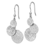 SS RH-plated Radiant Essence Textured Circles Dangle Earrings