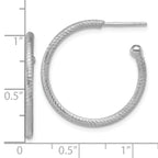 SS RH-plated Diamond-cut 25x2mm Post C-Hoop Earrings