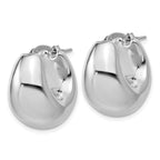 Sterling Silver Rhodium-plated Polished Puffed Hoop Earrings