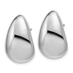 Sterling Silver Rhodium-Plated Polished Fancy Omega Back Earrings