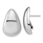 Sterling Silver Rhodium-Plated Polished Fancy Omega Back Earrings