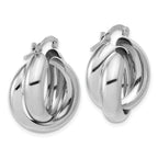 Sterling Silver Rhodium-Plated Polished Twisted Hoop Earrings