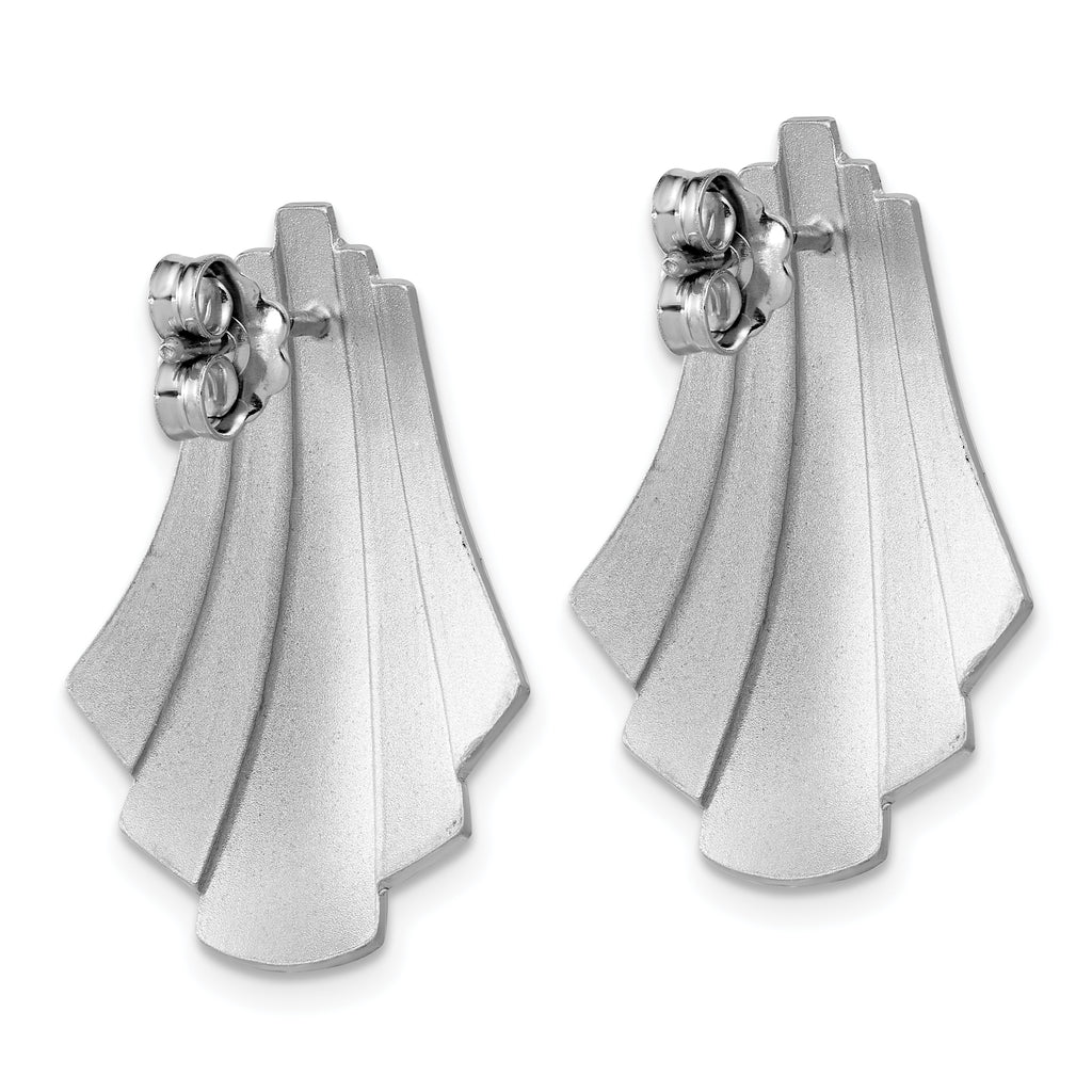 Sterling Silver Rhodium-Plated Polished Fancy Post Earrings