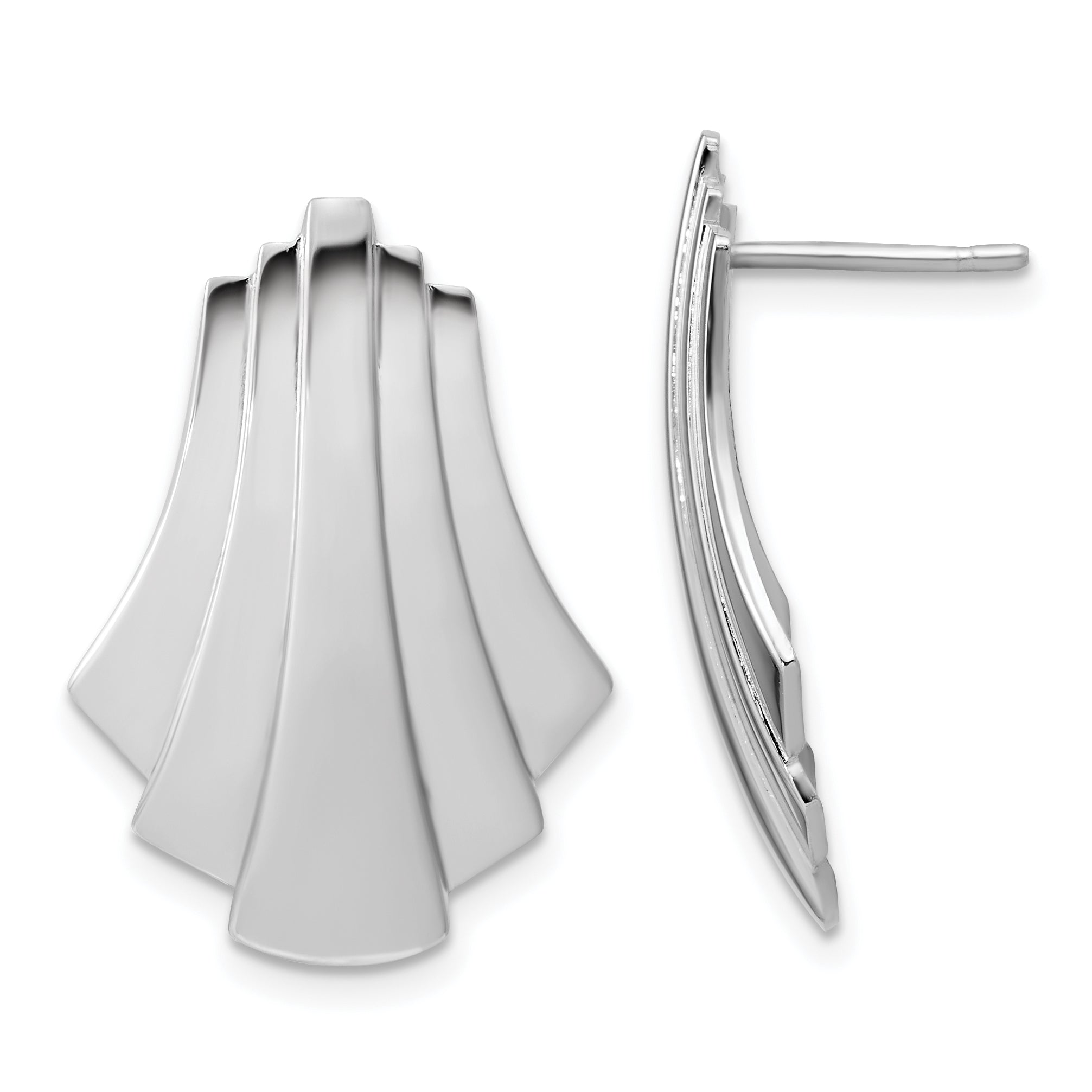 Sterling Silver Rhodium-Plated Polished Fancy Post Earrings Main image