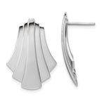 Sterling Silver Rhodium-Plated Polished Fancy Post Earrings