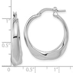 Sterling Silver RH-plated Polished Twisted Hollow Hoop Earrings
