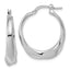 Sterling Silver RH-plated Polished Twisted Hollow Hoop Earrings
