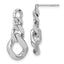 Sterling Silver RH-Plated Polished Link Post Dangle Earrings