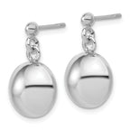Sterling Silver RH-plated Polished Domed Post Dangle Earrings