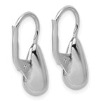 Sterling Silver RH-plated Polished Teardrop Leverback Earrings