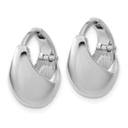 Sterling Silver RH-Plated Polished Hinged Huggie Hoop Earrings