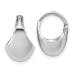 Sterling Silver RH-Plated Polished Hinged Huggie Hoop Earrings